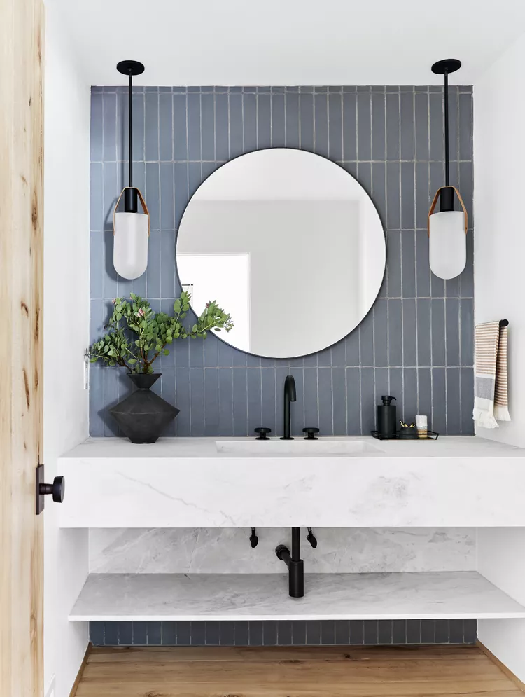 Marble Vanity With a Shelf